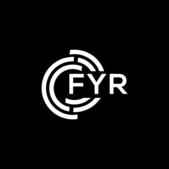 FYR letter logo design on black background. FYR creative initials letter logo concept. FYR letter design.