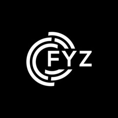 FYZ letter logo design on black background. FYZ creative initials letter logo concept. FYZ letter design.