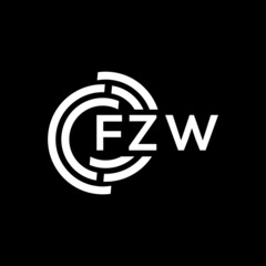 FZW letter logo design on black background. FZW creative initials letter logo concept. FZW letter design.