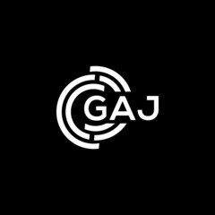 GAJ letter logo design on black background. GAJ creative initials letter logo concept. GAJ letter design. © Faisal