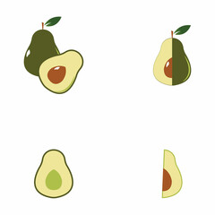 Avocado vector icon template background illustration