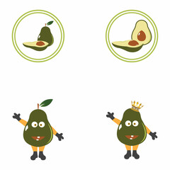 Avocado vector icon template background illustration