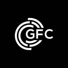 GFC letter logo design on black background. GFC creative initials letter logo concept. GFC letter design.
