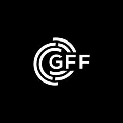 GFF letter logo design on black background. GFF creative initials letter logo concept. GFF letter design.