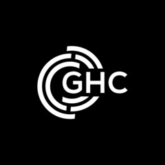 GHC letter logo design on black background. GHC creative initials letter logo concept. GHC letter design.