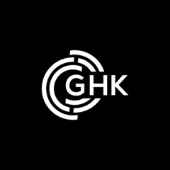 GHK letter logo design on black background. GHK creative initials letter logo concept. GHK letter design.