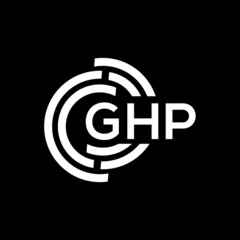 GHP letter logo design on black background. GHP creative initials letter logo concept. GHP letter design.
