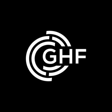GHF letter logo design on black background. GHF creative initials letter logo concept. GHF letter design.