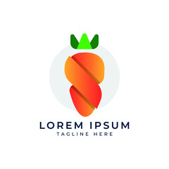 carrot logo design mark template