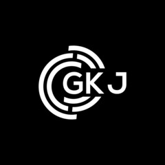 GKJ letter logo design on black background. GKJ creative initials letter logo concept. GKJ letter design.