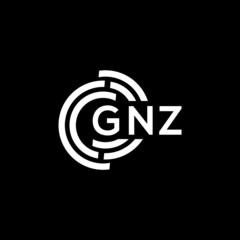 GNZ letter logo design on black background. GNZ creative initials letter logo concept. GNZ letter design.