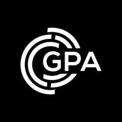 GPA letter logo design on black background. GPA creative initials letter logo concept. GPA letter design.