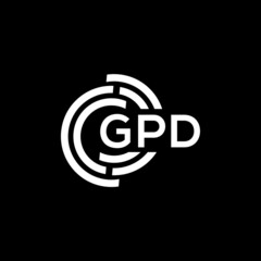 GPD letter logo design on black background. GPD creative initials letter logo concept. GPD letter design.