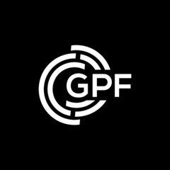 GPF letter logo design on black background. GPF creative initials letter logo concept. GPF letter design.