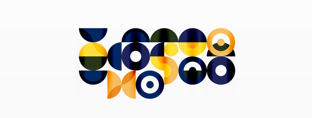 Colorful circle abstract background. Minimal geometric template for wallpaper, banner, presentation