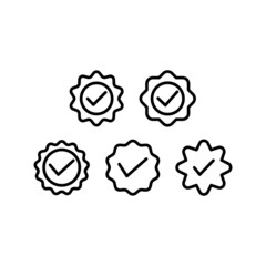 Verified Icon Set Vector Illustration