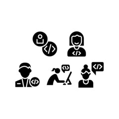 Developer Icon Set Vector Illustration