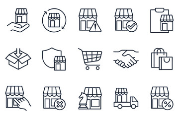 set of Shopping and Market elements symbol template for graphic and web design collection logo vector illustration