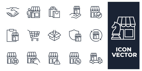 set of Shopping and Market elements symbol template for graphic and web design collection logo vector illustration