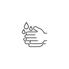 Hand wash, washing. Vector outline icon template