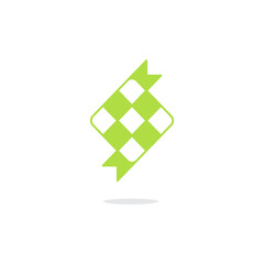 Ketupat. Vector outline icon template