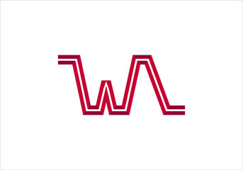 WA initial monogram logo with pillar style design