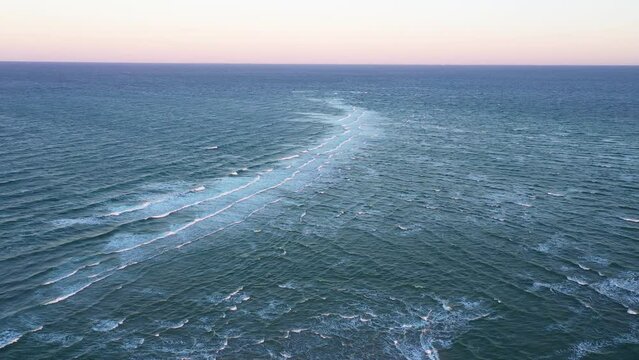 Drone Over Ocean Covering Grenen Sandbar