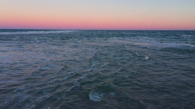 Drone Over Ocean Covering Grenen Sandbar