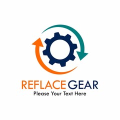 Reflace gear logo template illustration. there are gear with arrow