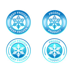 Frozen product badge stamp information sticker