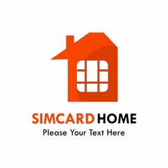 Simcard home logo template illustration
