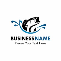 Fish design logo template illustration