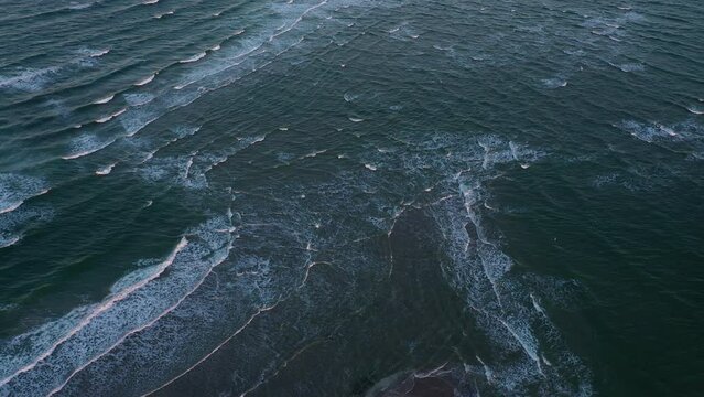 Drone Over Ocean Covering Grenen Sandbar