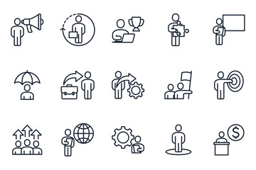 set of Business People elements symbol template for graphic and web design collection logo vector illustration