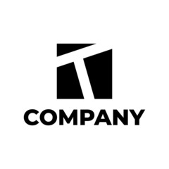 letter T in square logo design