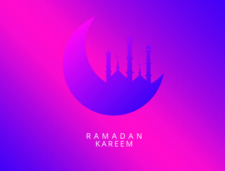 Ramadan Kareem Poster with Ornate Crescent Moon