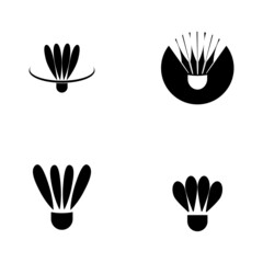 shuttlecock badminton logo vektor illustration design