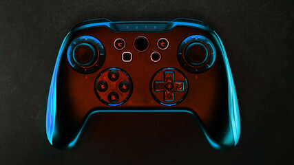 Wireless game controller. Computer gamepad for video games