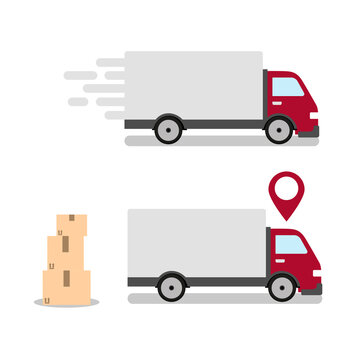 delivery truck on white background