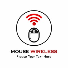 Mouse wireless logo template illustration