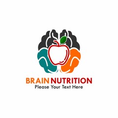 Brain nutrition logo template illustration