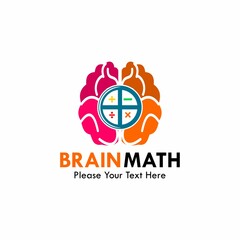 Brain math logo template illustration