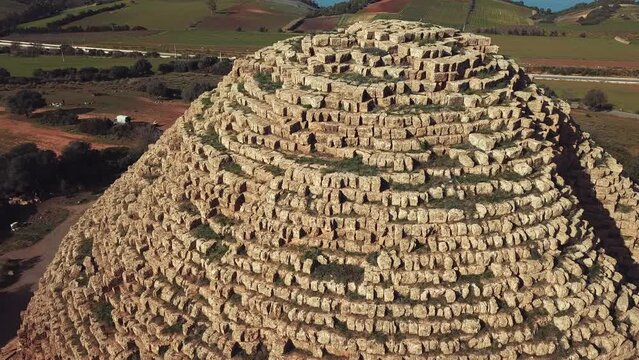 4K Footage, Aerial view of the Royal Mausoleum of Mauretania, Algeria 