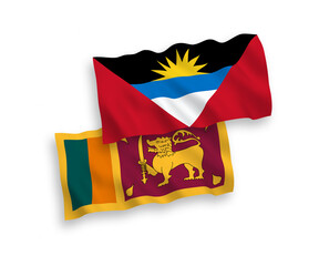 Flags of Sri Lanka and Antigua and Barbuda on a white background