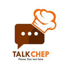 Cooking chat logo template illustration with toque chat bubble.