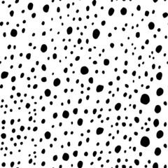 Abstract modern dalmatian fur seamless pattern. Animals trendy background. Black and white decorative vector illustration for print, card, postcard, fabric, textile. Modern ornament of stylized skin