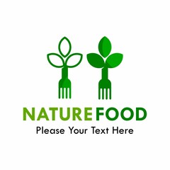 Natural food logo template illustration