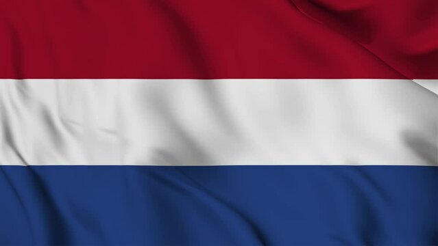 Netherlands flag waving looping footage Full 4K (3840 x 2160) Realistic Netherlands Flag Looping background. Looping Closeup Full 4K (3840 x 2160) footage. Netherlands country flags. May 5