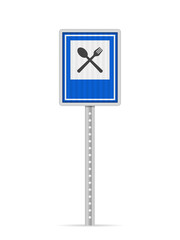 Restaurant road sign