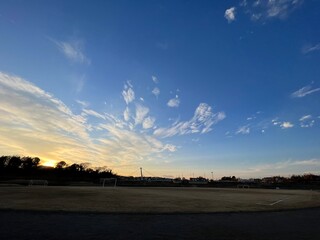 sunset over the river